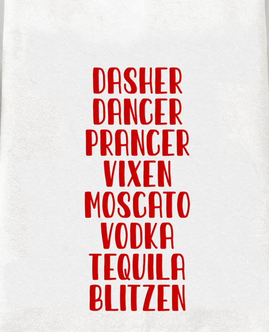 Dasher Dancer Tea Towel