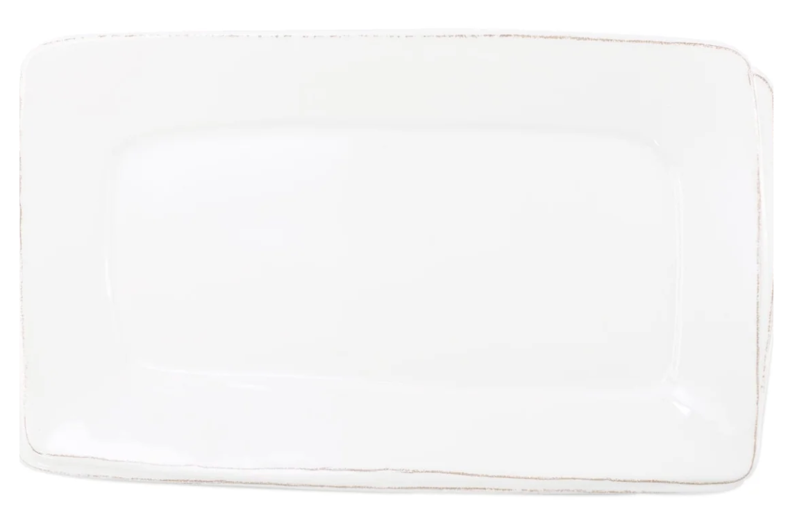 Melamine Lastra White Rectangular Platter