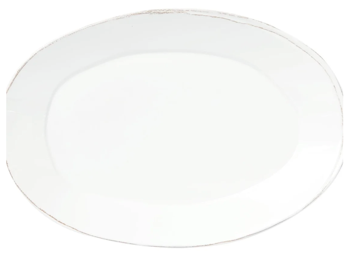Melamine Lastra White Oval Platter