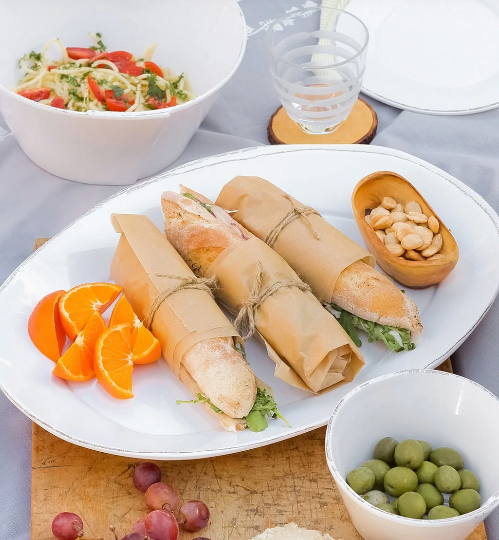 Melamine Lastra White Oval Platter
