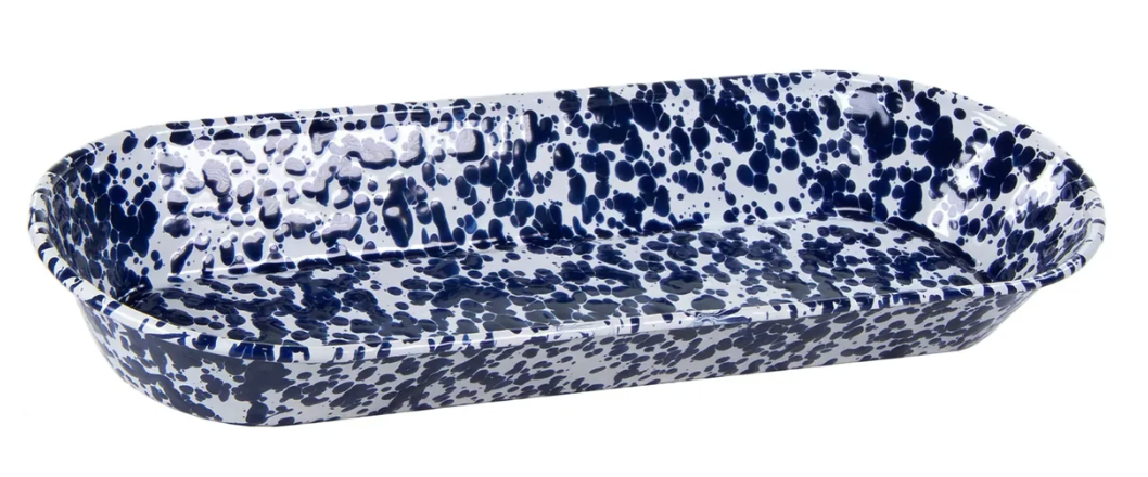 Oval Basket : Cobalt Swirl