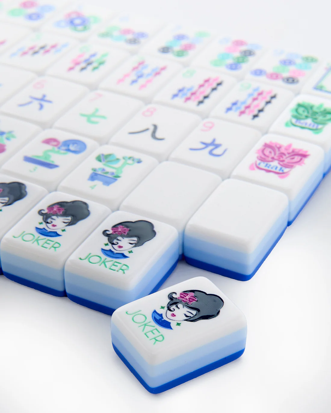 Lola Blue Ombre Mahjong Tile Set