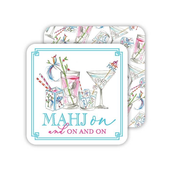 Mahjong Cocktails Mahj On... Square Coaster