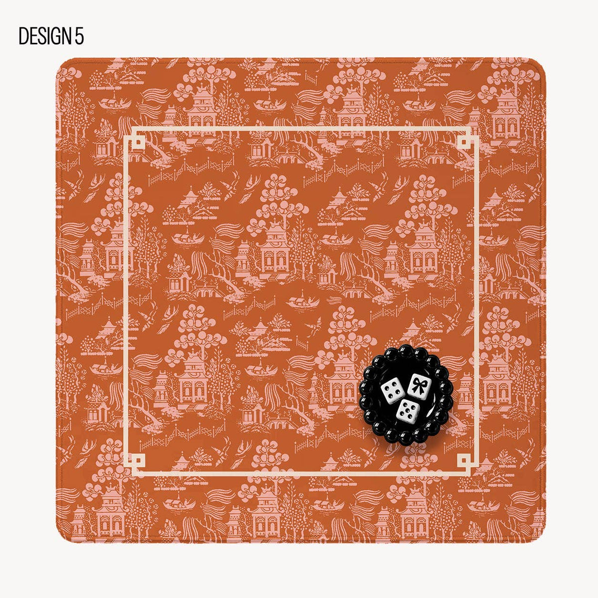 Mahjong Mat 31", Neoprene, Chinoiserie, Ginger Jar, Pagoda