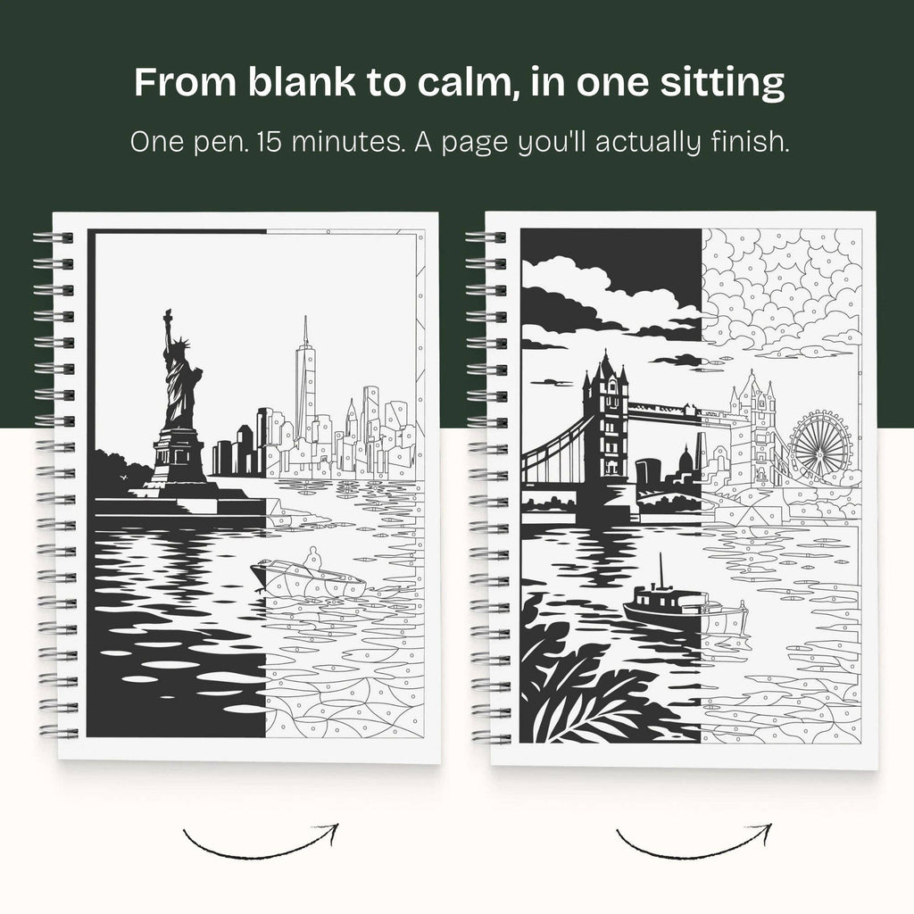 One Color Coloring Book - Cities Edition