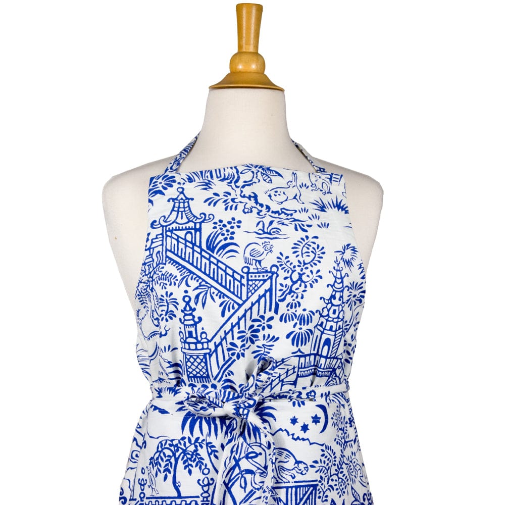 Pagoda Toile Blue/White Apron