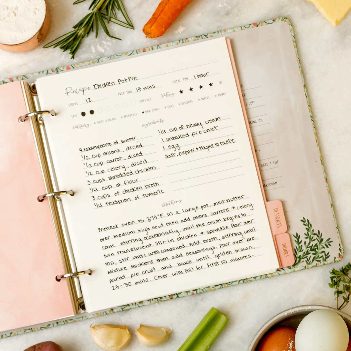 Small Recipe Page Set