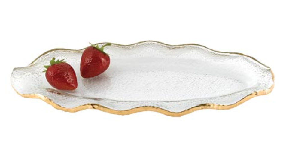 Gold Edge Oval Wavy Platter