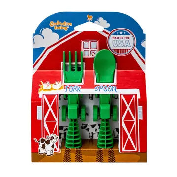 Green Tractor Utensils S/2