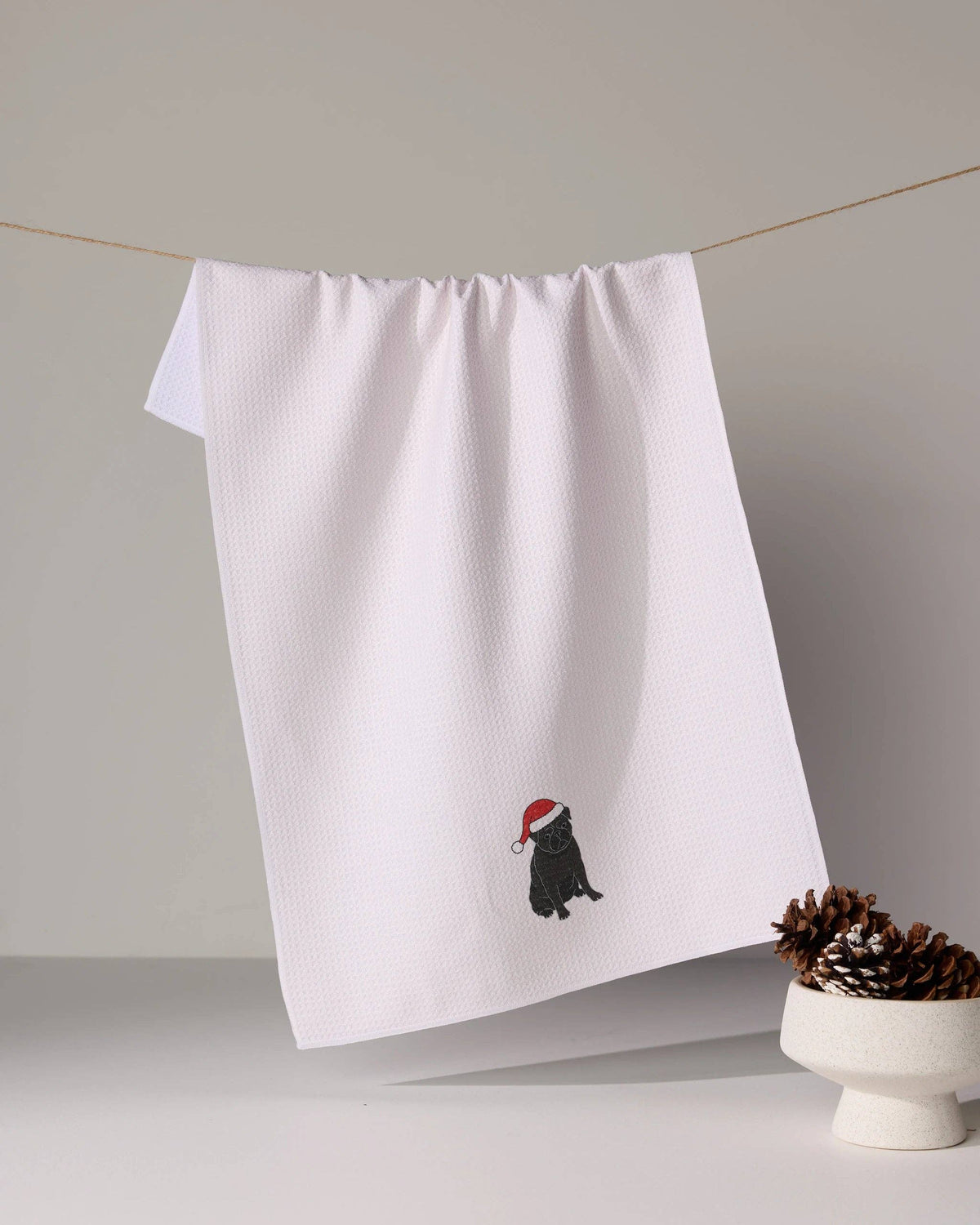 Merry Pug Tea Towel - Holiday 2026