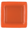 Salad Plates : Square Deep Orange Grosgrain