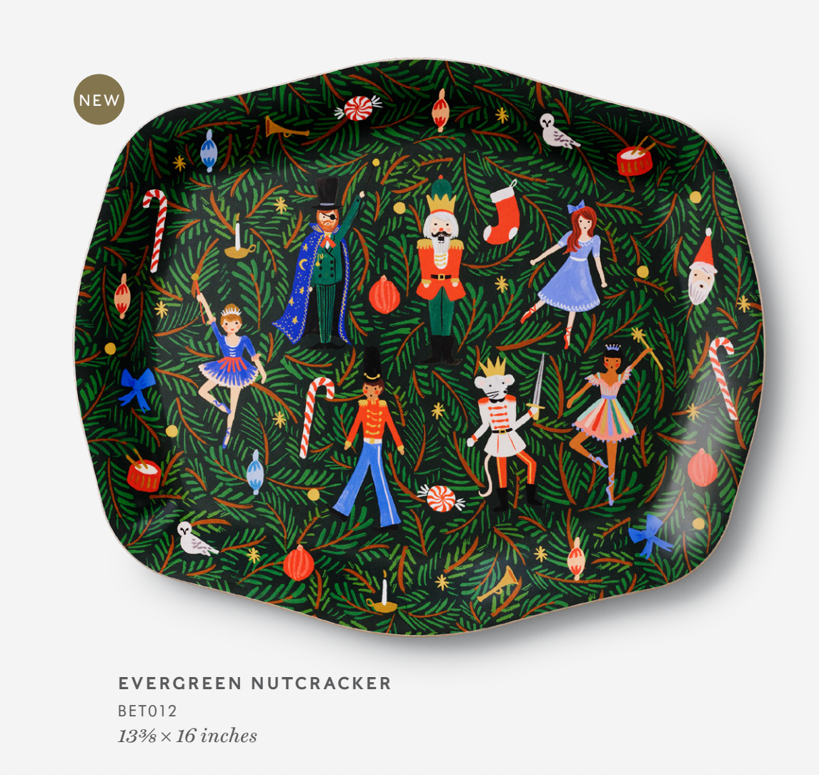 Evergreen Nutcracker Serving Tray