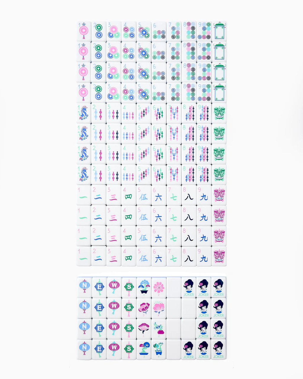 Lola Blue Ombre Mahjong Tile Set