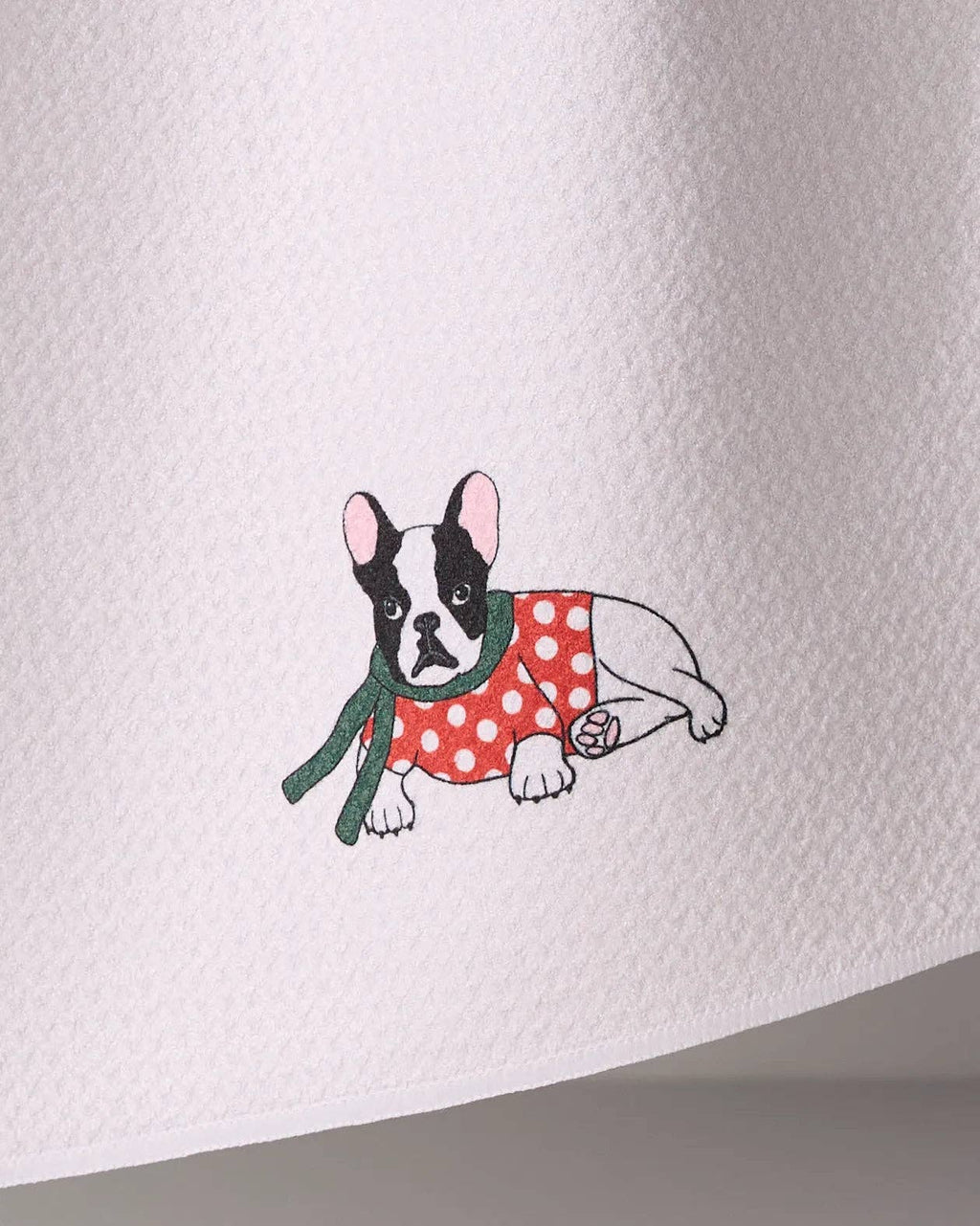 Merry Frenchie Tea Towel - Holiday 2026