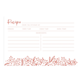 Red Holiday Floral Recipe Cards
