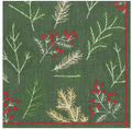Luncheon Napkins :  Sprigs and Berries Evergreen