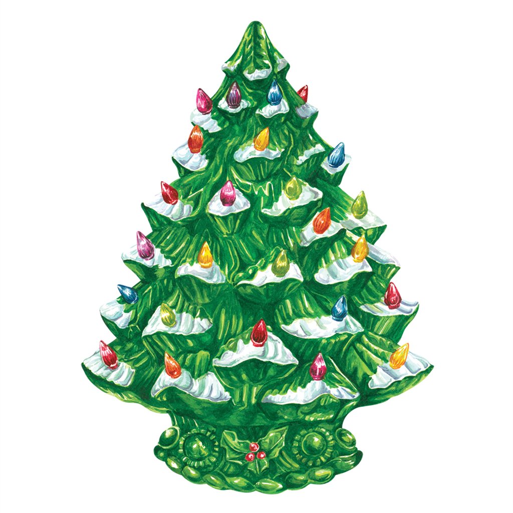 Die Cut Vintage Christmas Tree Placemat - 12 Sheets