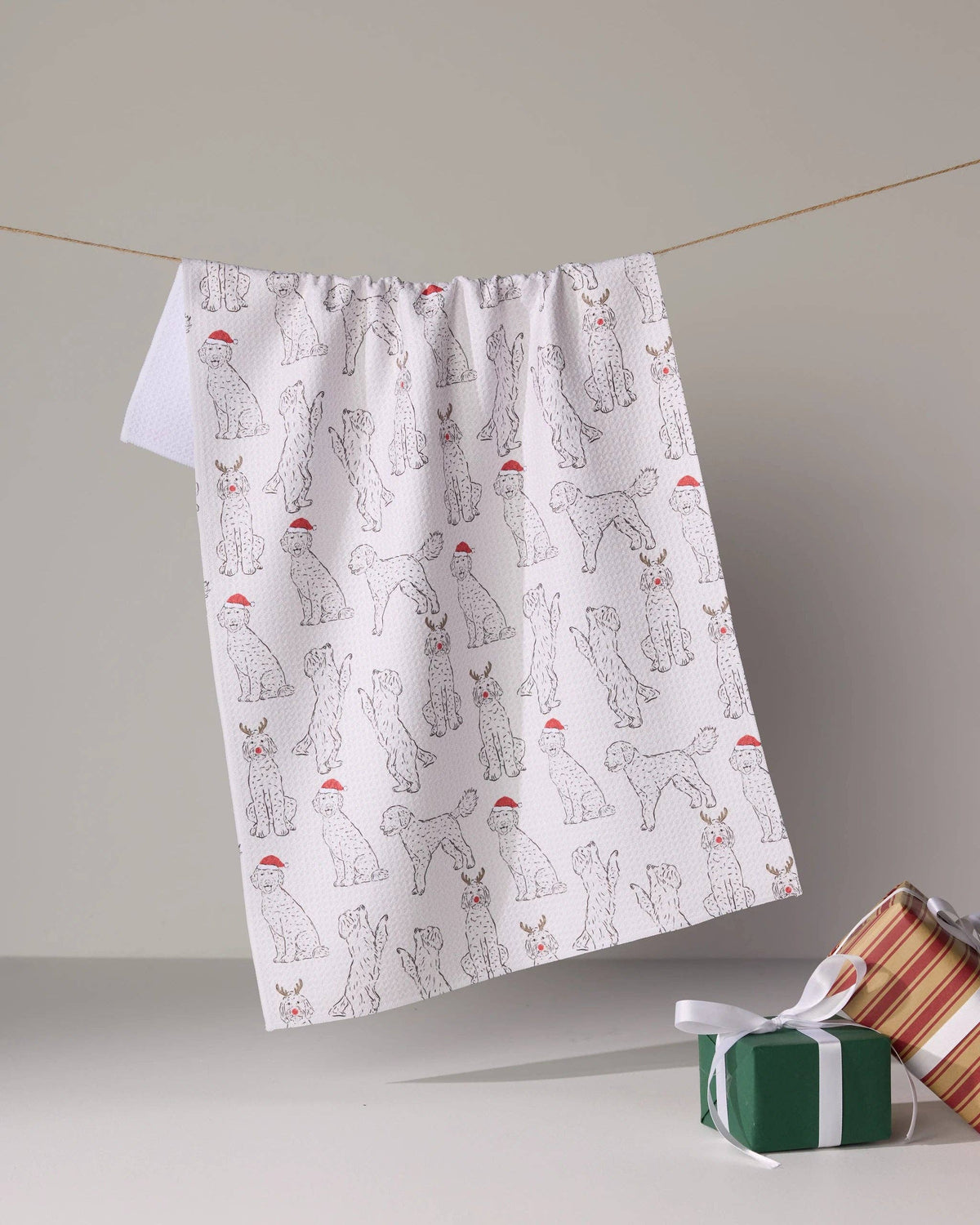 Festive Doodles Tea Towel - Holiday 2026