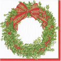 Luncheon Napkins : Boxwood & Berries Wreath