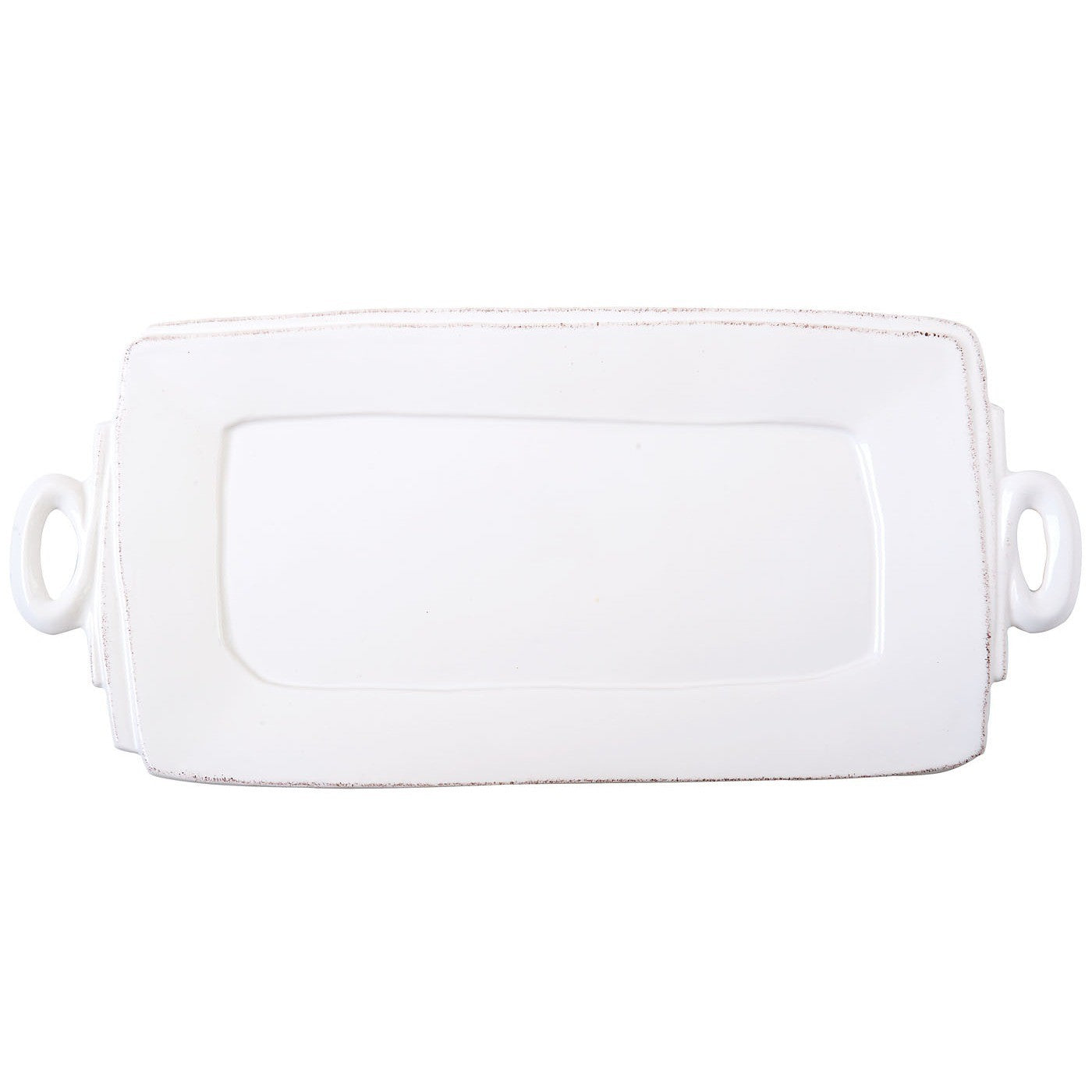 Lastra Handled Rect Platter White