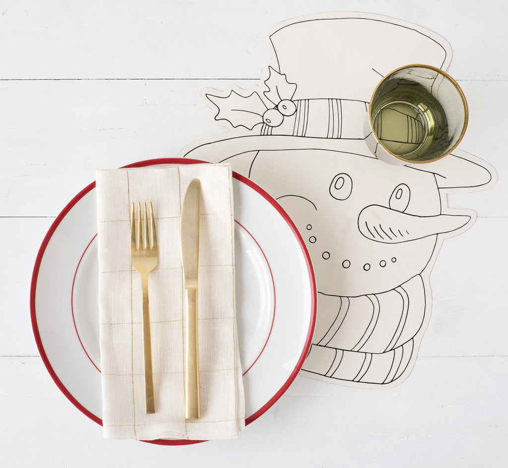 Die Cut Coloring Snowman Placemat 12 Sheets