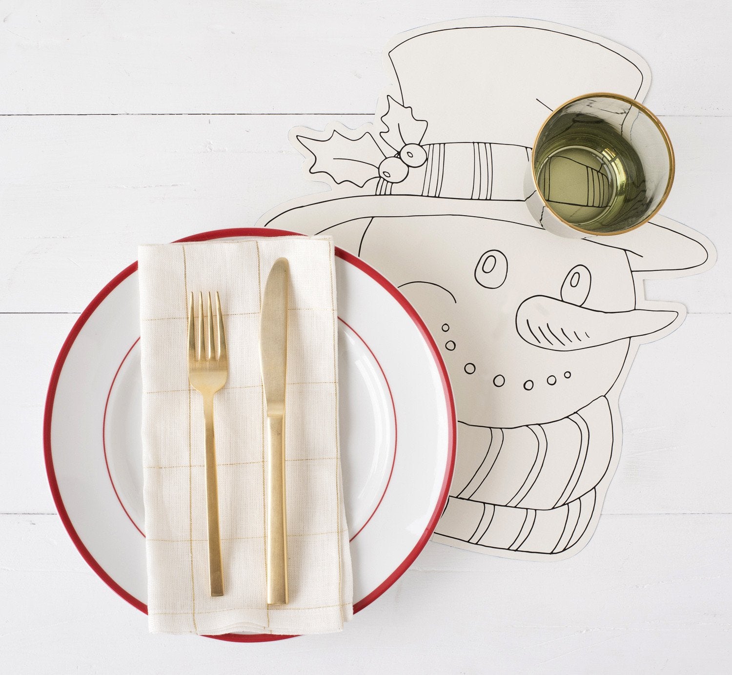 Die Cut Coloring Snowman Placemat 12 Sheets