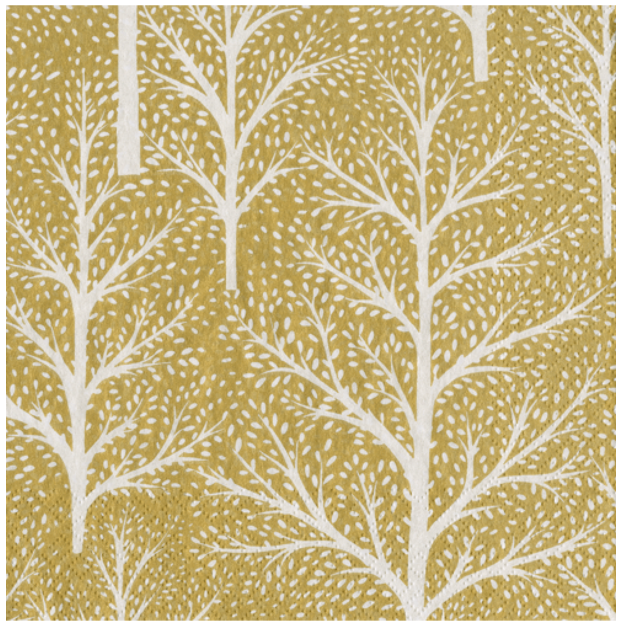 Cocktail Napkins : Winter Trees Gold/White