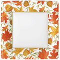 Dinner Plates : Square Ivory Woodland Leaves