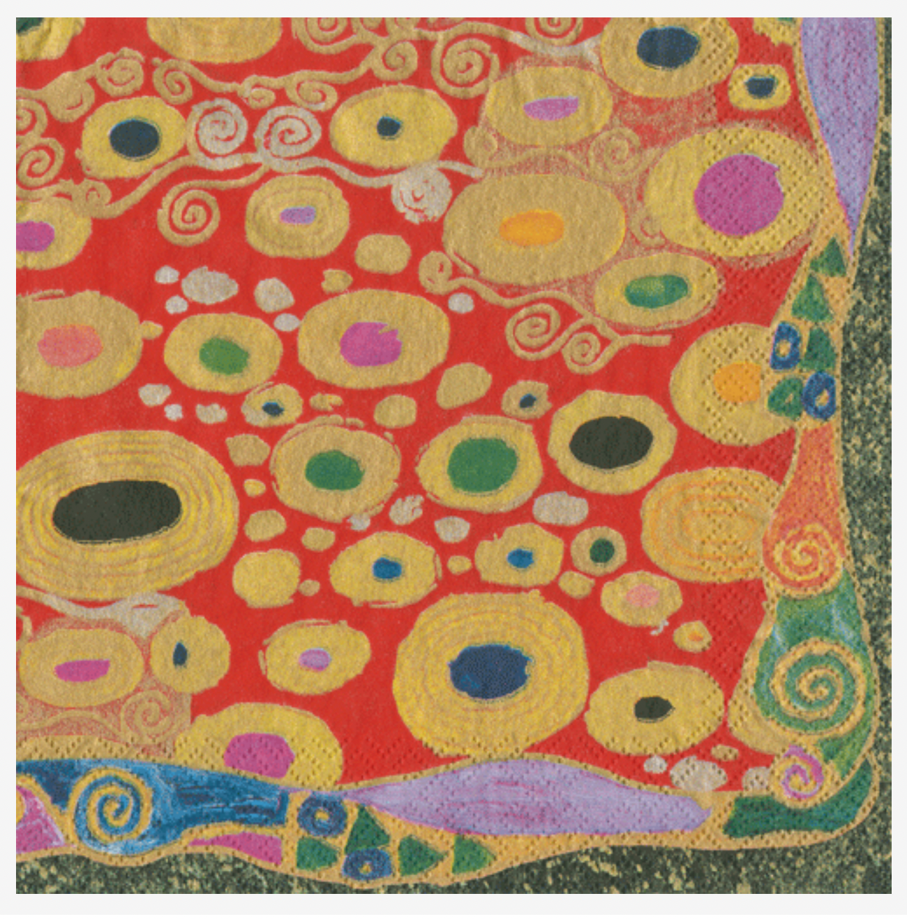 Luncheon Napkins : Viennese Nouveau Red Retired