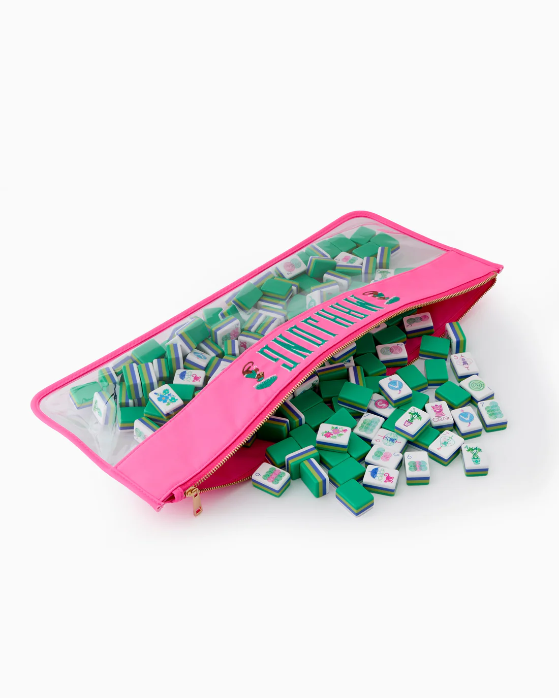 Pink Monkey Mahjong Tile Bag