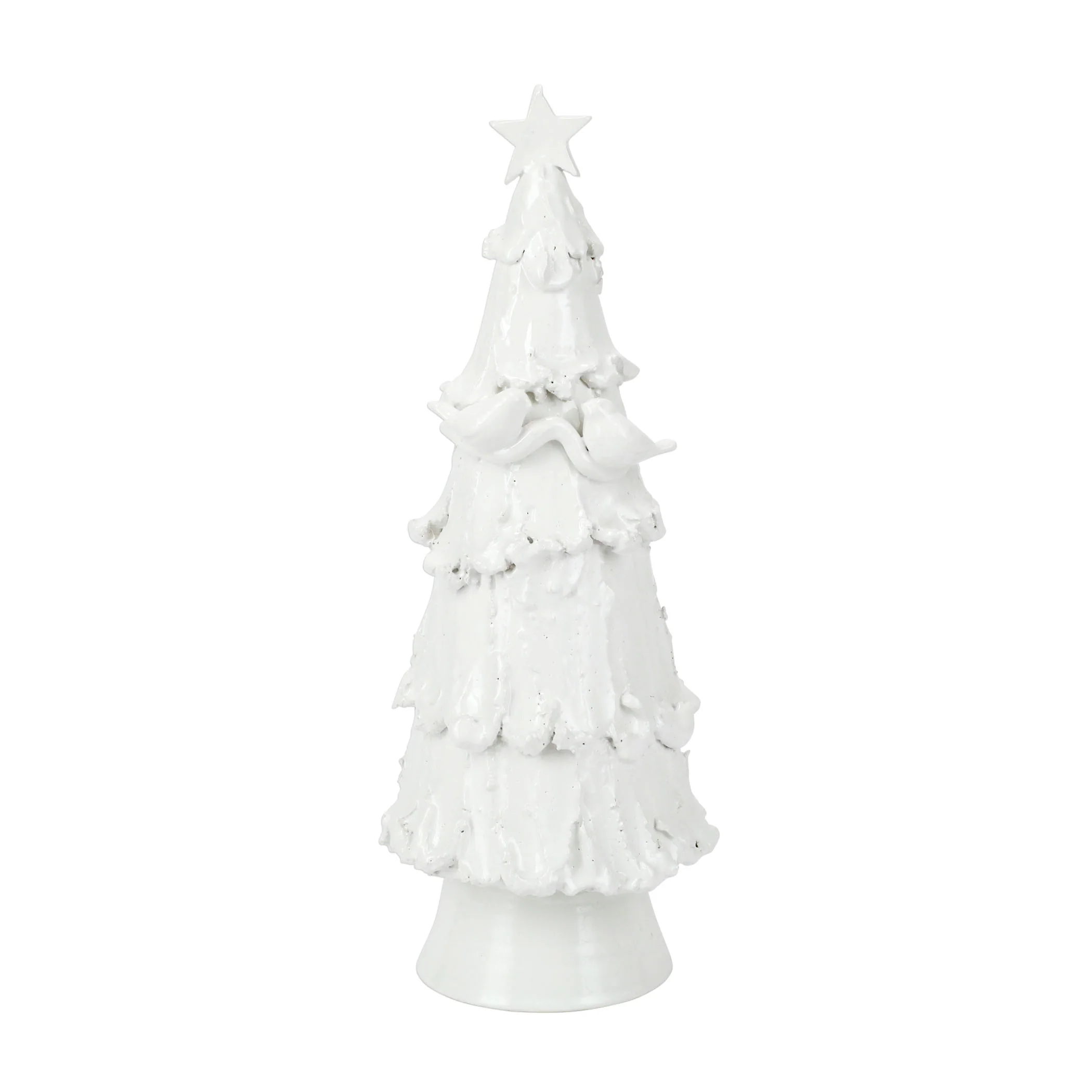 Foresta White Large Tree w/ Red Birds & Star