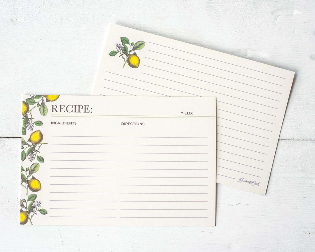 Lemon Recipe Cards