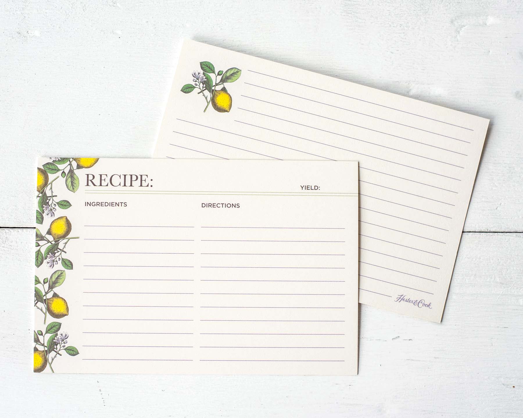 Lemon Recipe Cards