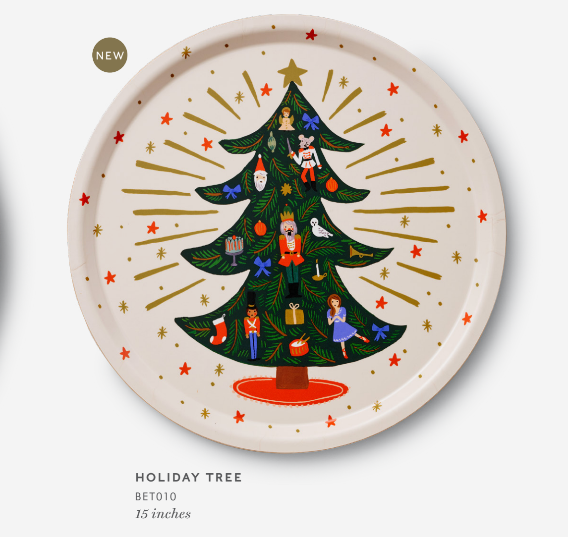Holiday Tree Round Serving Tray