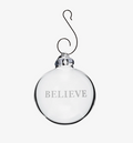 Engraved "Believe" Round Ornament in Gift Box