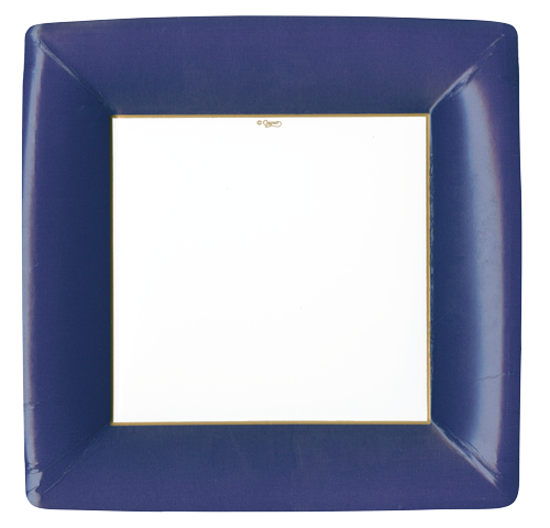 Dinner Plates : Square Navy Grosgrain