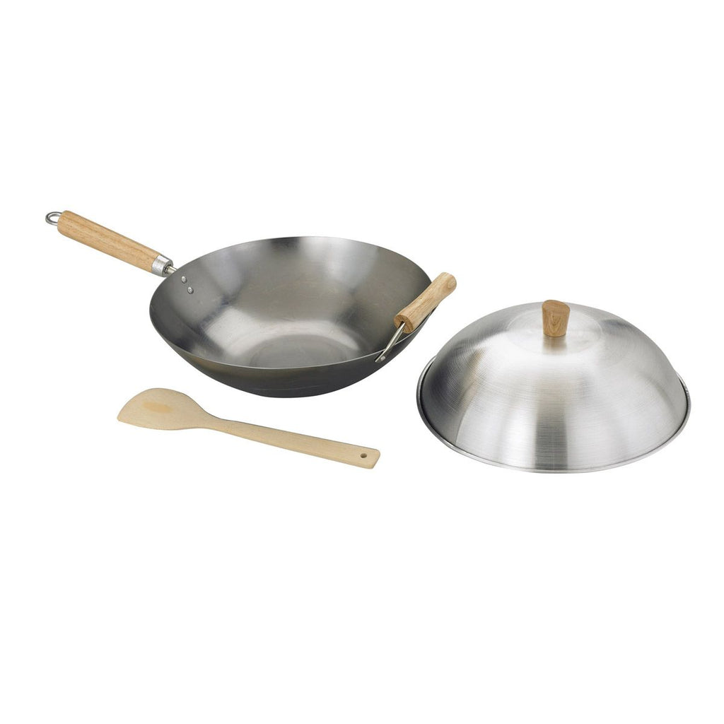 Carbon Steel Wok Set 14"