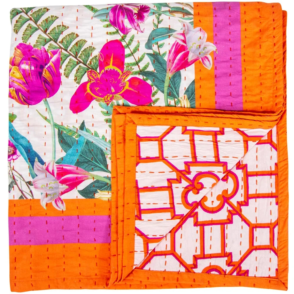 La Dolce Vita Fuchsia / Orange Reversible Tablecloth