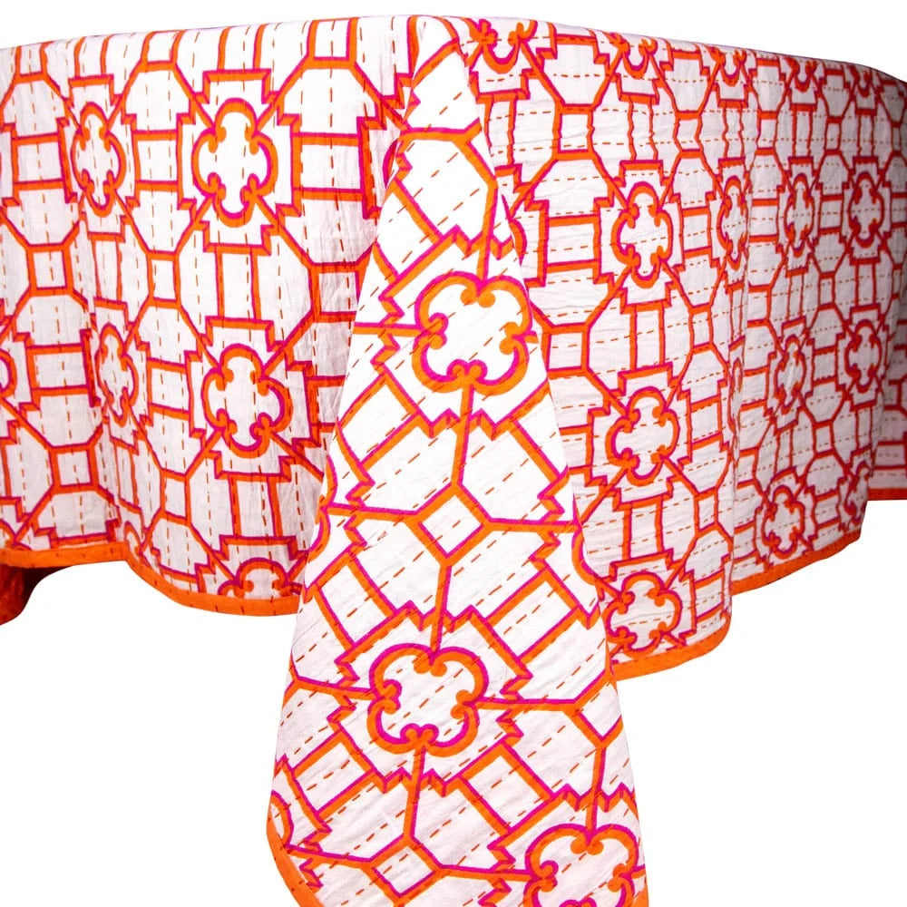 La Dolce Vita Fuchsia / Orange Reversible Tablecloth