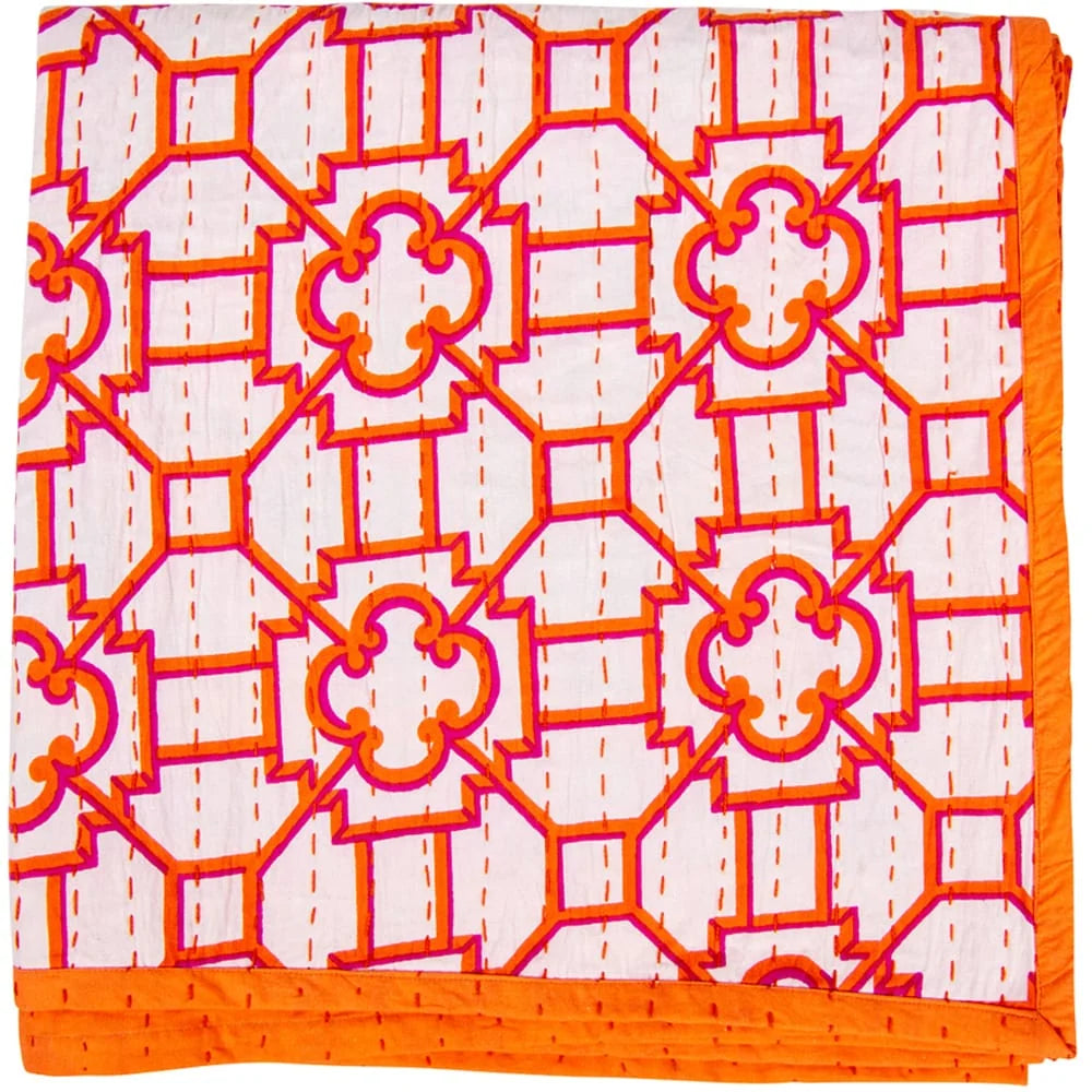 La Dolce Vita Fuchsia / Orange Reversible Tablecloth