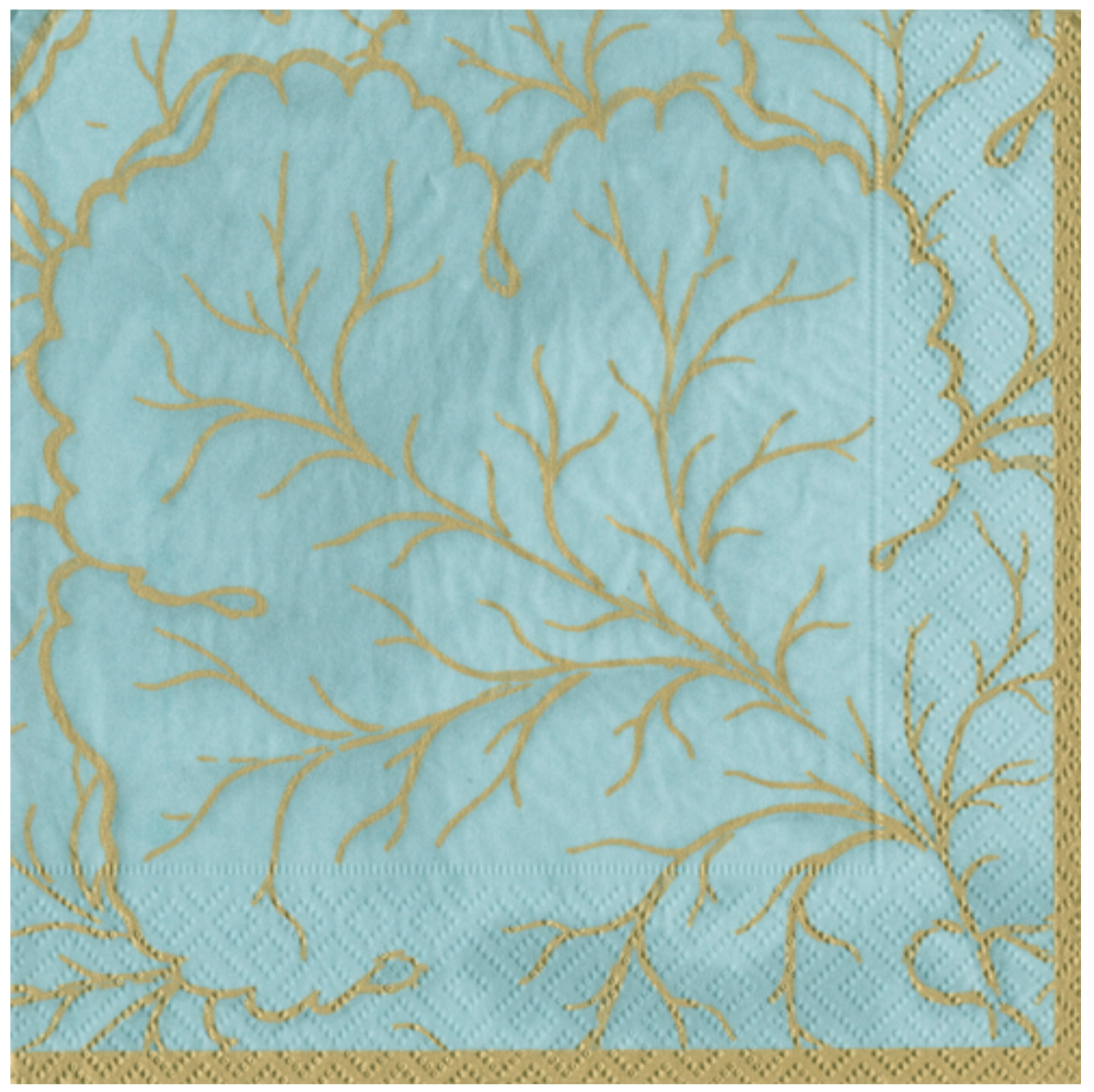 Luncheon Napkins : Gilded Majolica Aqua