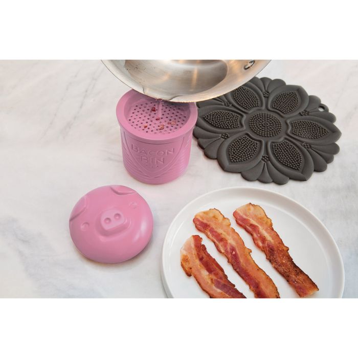 Bacon Bin Grease Holder Pink Pig