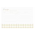 Beige Gingham Recipe Cards