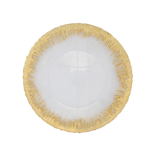 Rufolo Glass Gold Brushstroke Service Plate / Charger