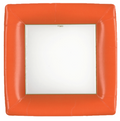 Dinner Plates : Square Deep Orange Grosgrain