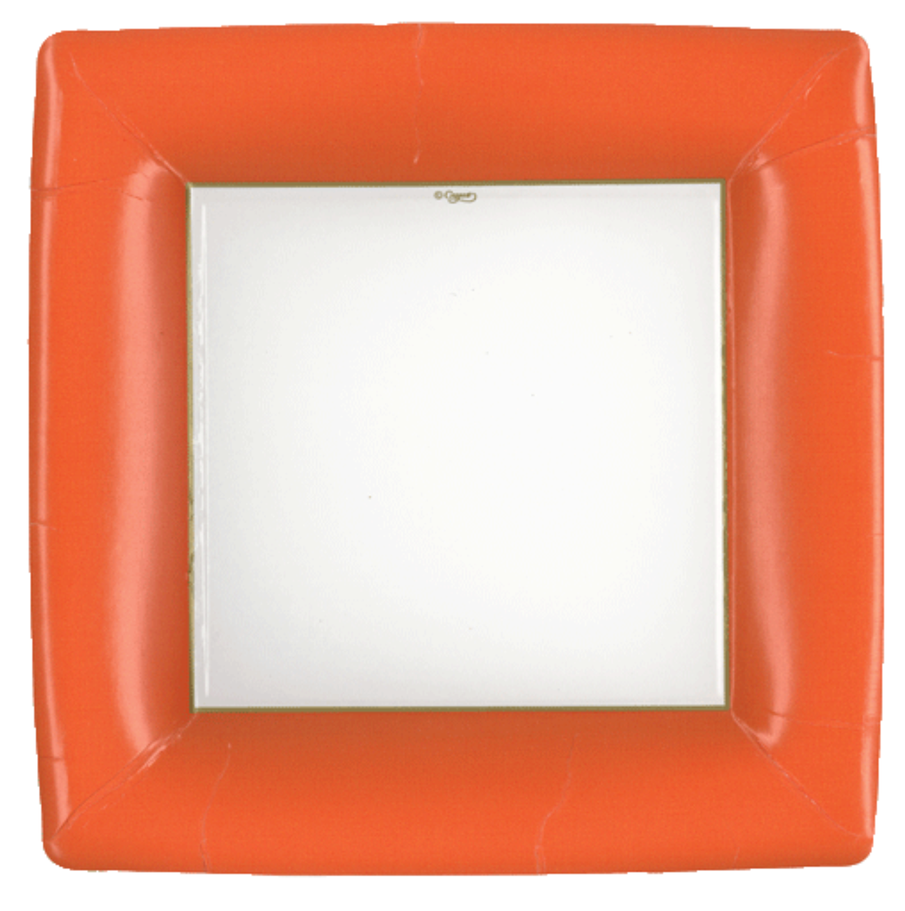 Dinner Plates : Square Deep Orange Grosgrain