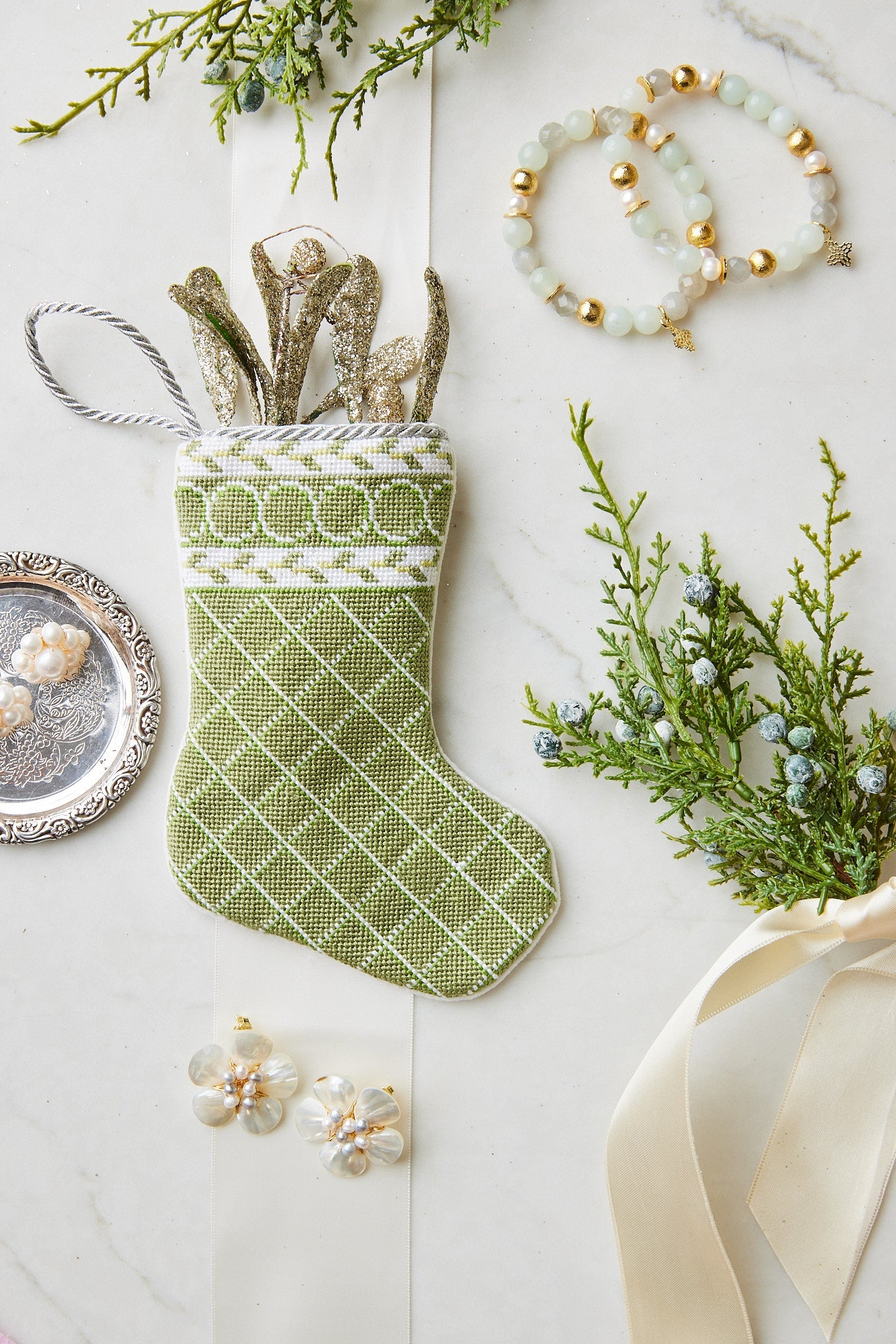 Bauble Stocking: Garden Lattice