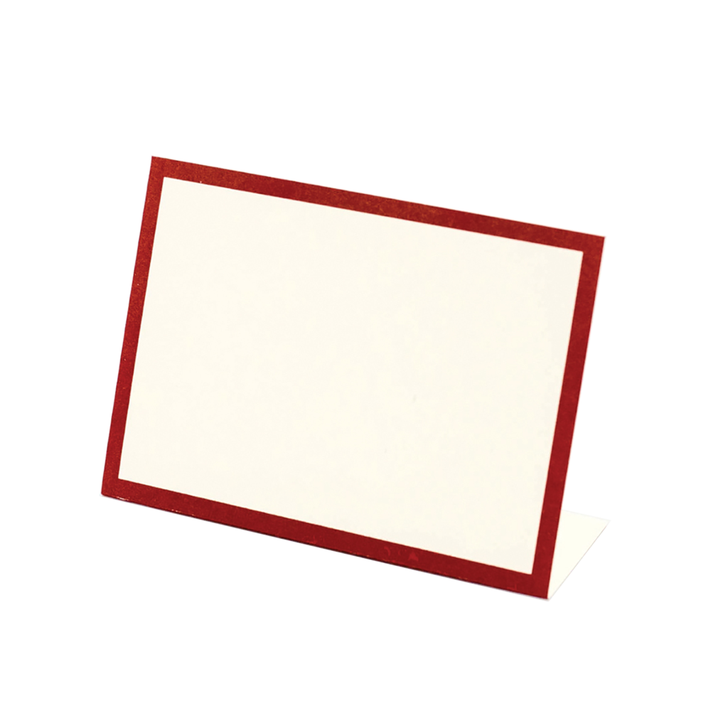 Red Frame Place Card - Pack of 12 - Bottom Fold