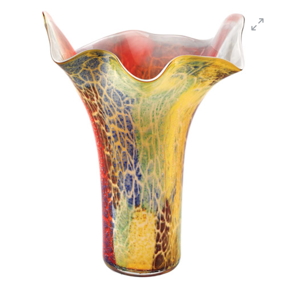 Firestorm Murano Style Vase