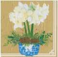 Luncheon Napkin : Potted Amaryllis Gold  Retired